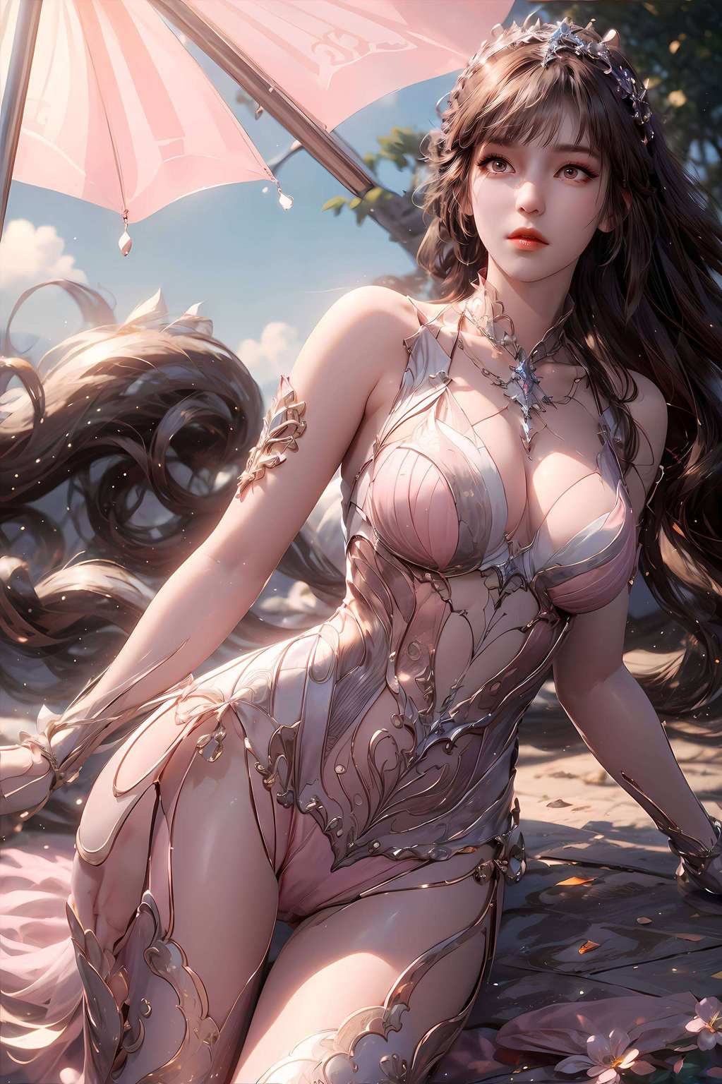 魅眼如丝壁画间绽放