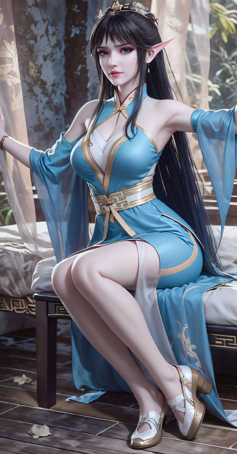 那飘逸的蓝发如梦幻般舞动她是《斗破苍穹》中的天妖凰族女神