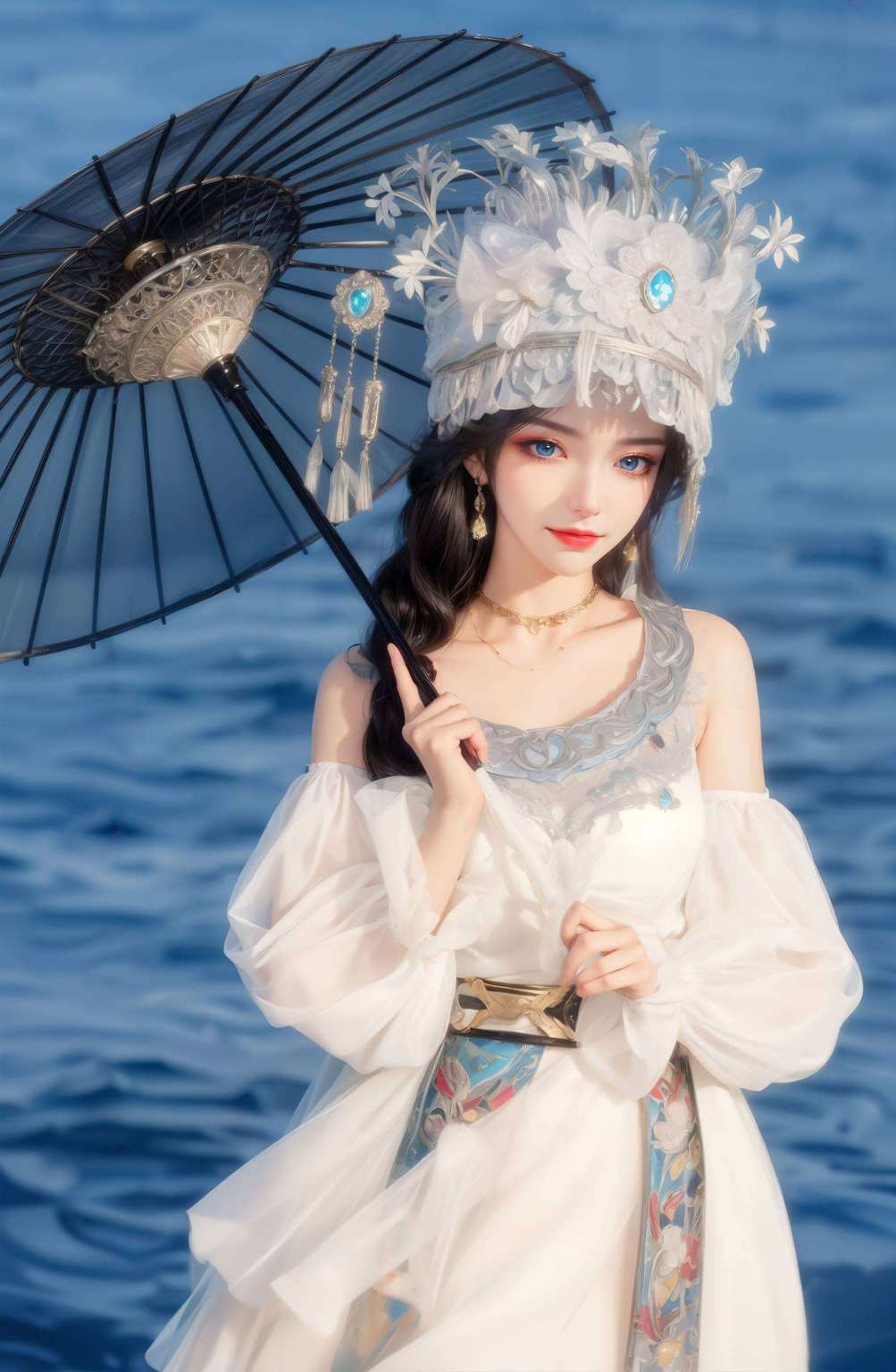 她是国漫中的女神七彩吞天蟒环绕