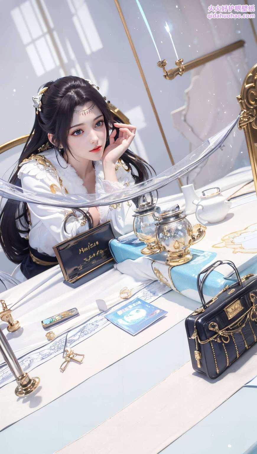 嘿今儿个给大家介绍一位国漫界的气质女神——云韵！她可是《斗破苍穹》里那位既美艳又神秘的云岚宗高手哦！想不想看看她化身为极简动画壁纸
