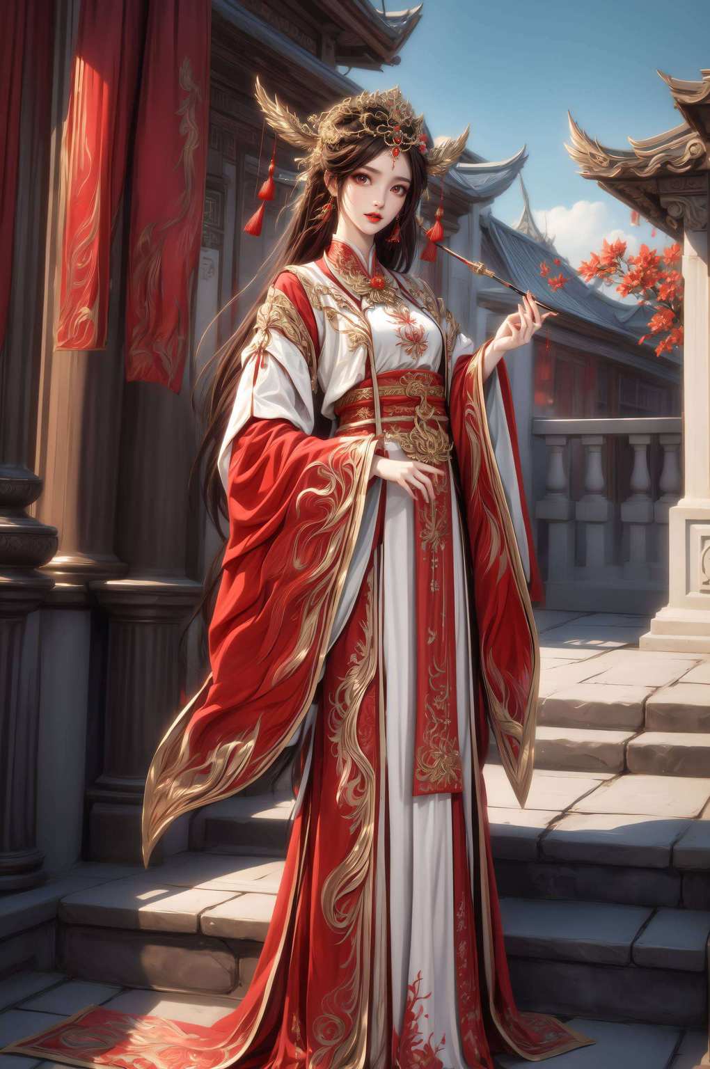 瞧她那仙气壁纸简直就像是壁画里跳出来的一般