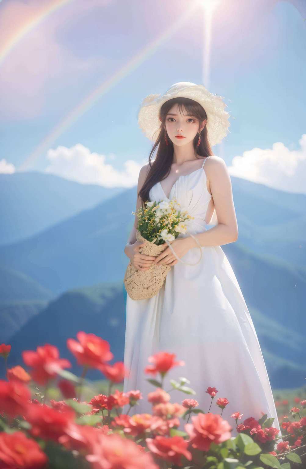 国漫美女映朝霞动漫女神