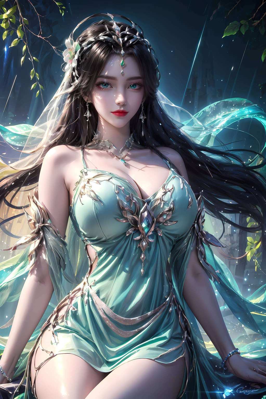 跃然墙上绘柳神之韵