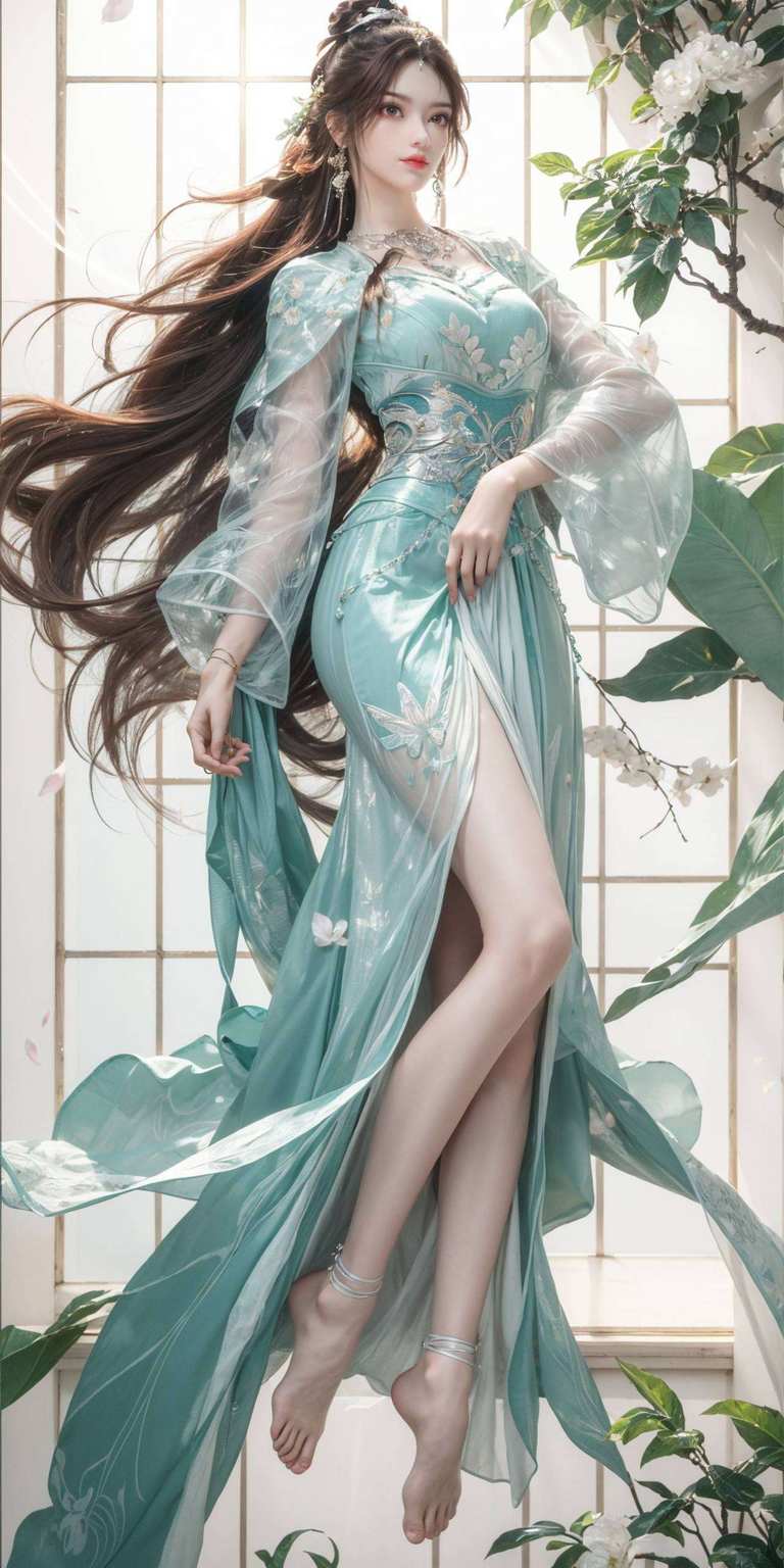 嘻嘻飘逸的长发、如水的眼眸