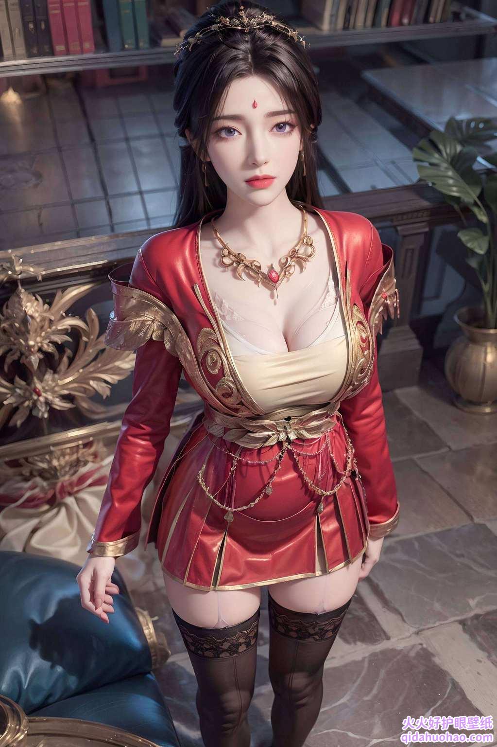 美婵披婚服高清壁纸映佳人