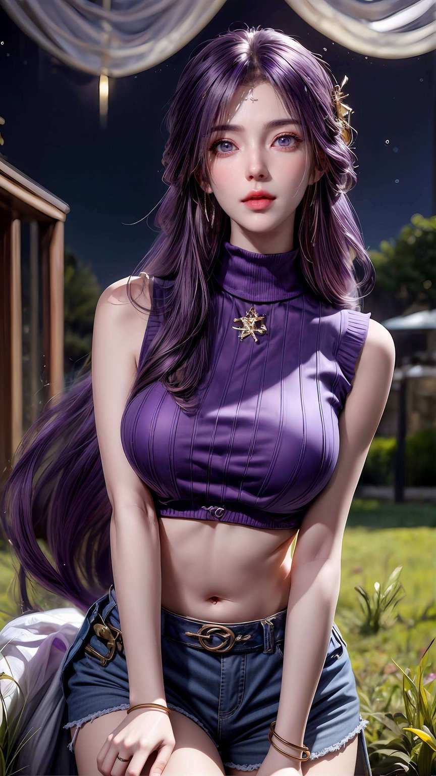 动画之中美女凝神