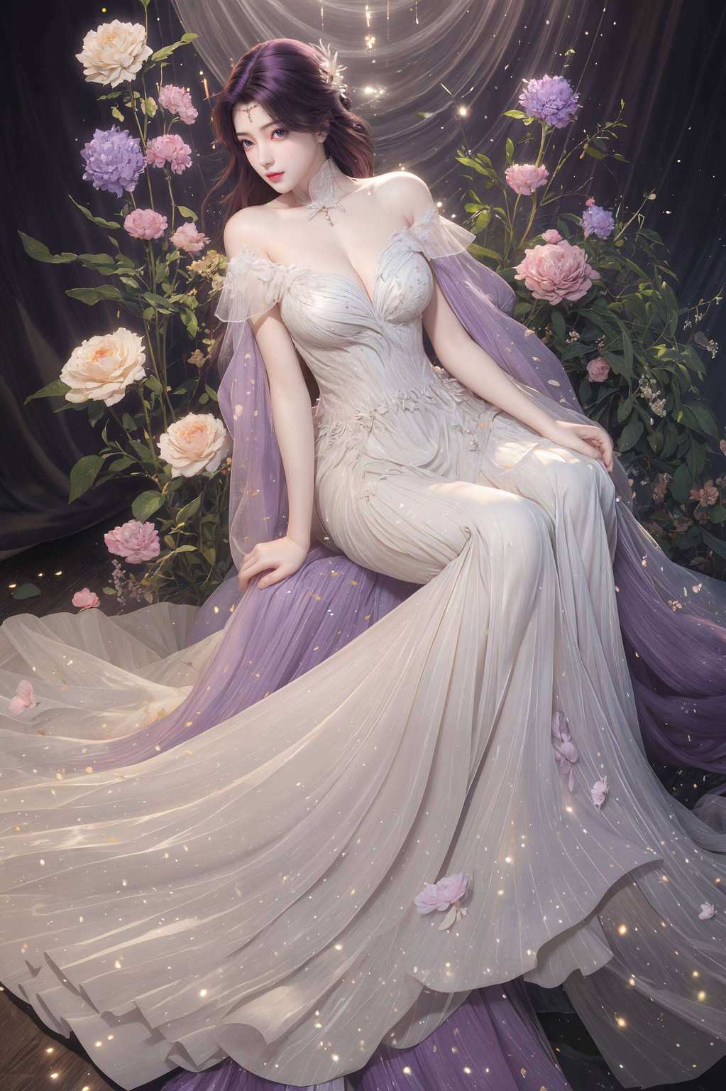 国漫美女倩影现曦光轻洒
