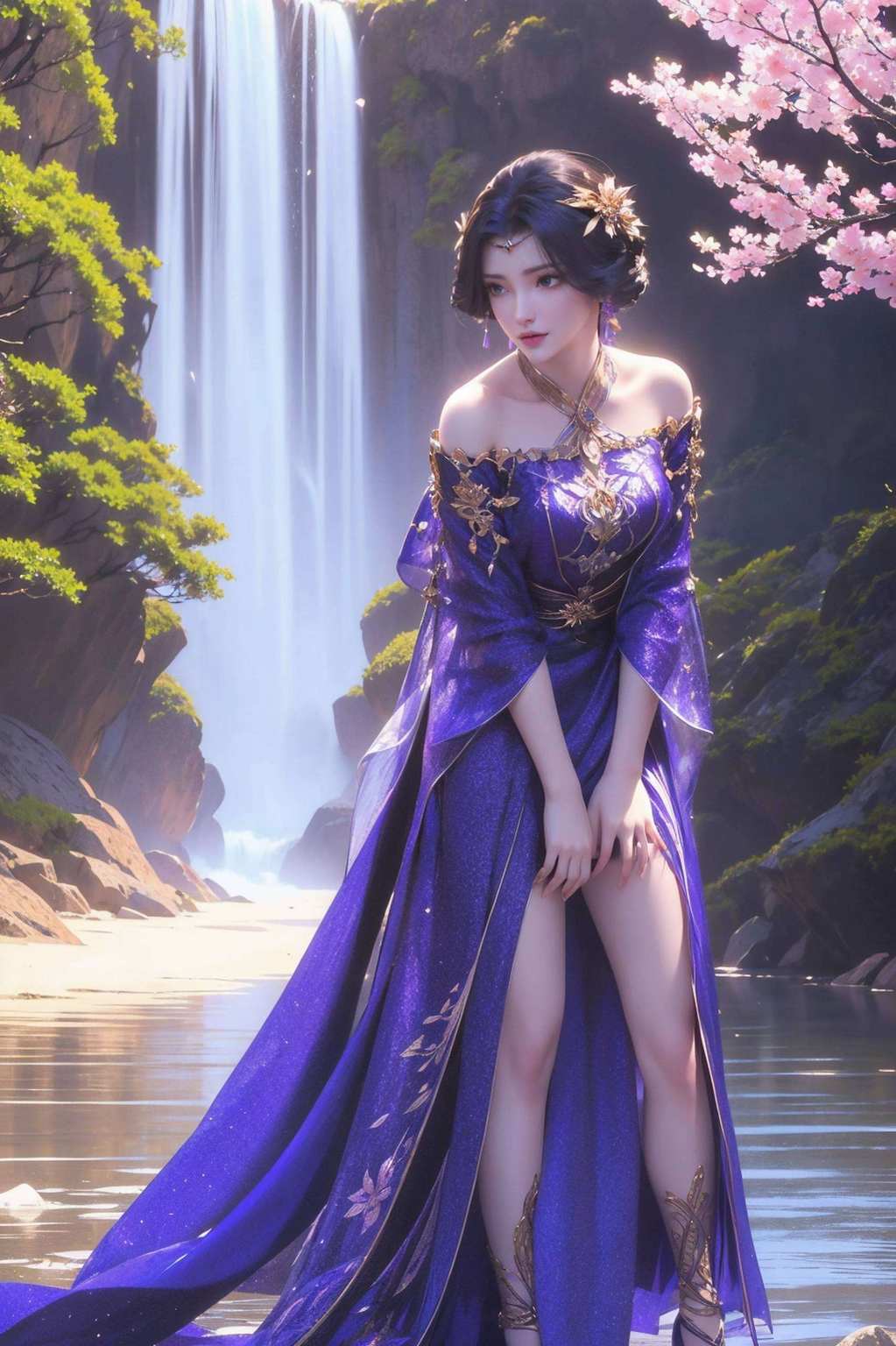 先找一张完美世界里的国漫女神云曦的原图嘿嘿