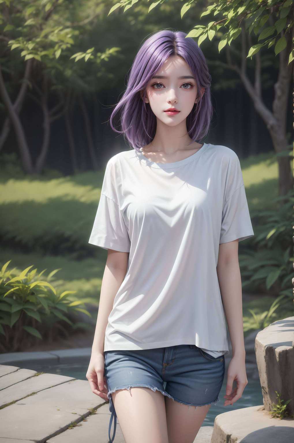 云曦漫步在完美世界的云端一袭飘逸白衣