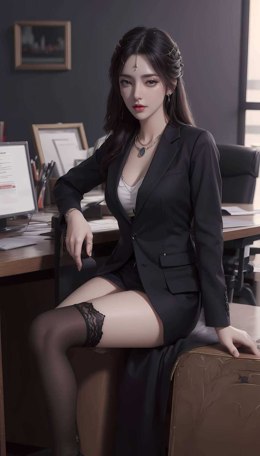 动漫美女的韵味在这国漫壁纸的画卷中