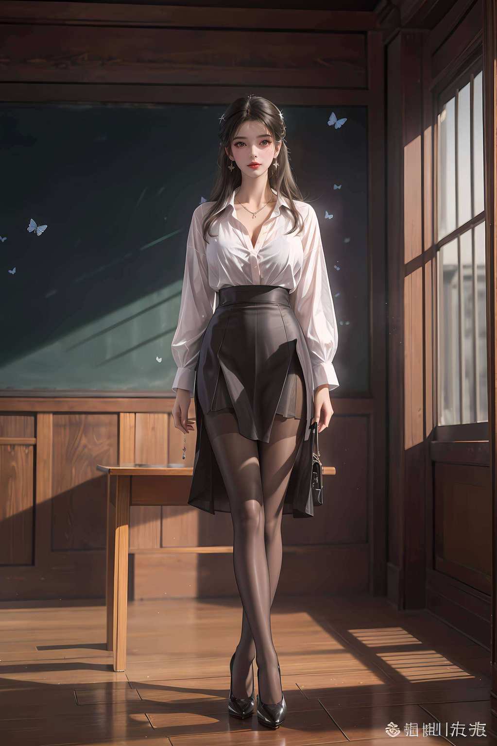 这款AI壁纸AIGC设计得简直美爆了！融合了国漫经典角色李慕婉哇塞