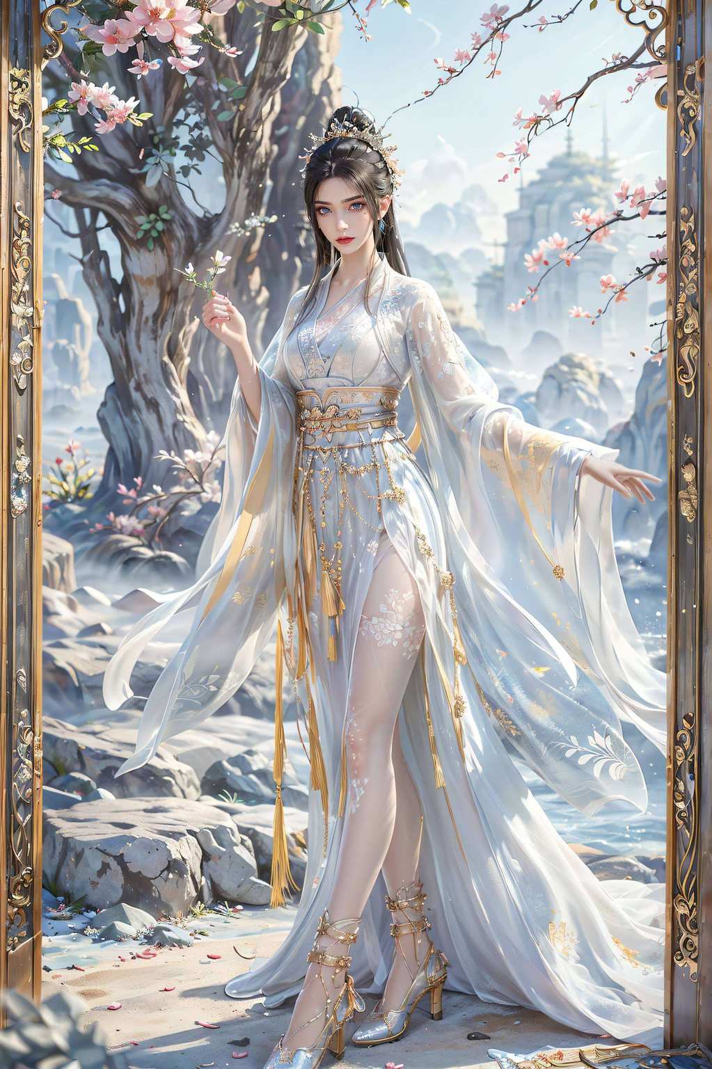 她的眼神犹如深潭仿佛一贴上