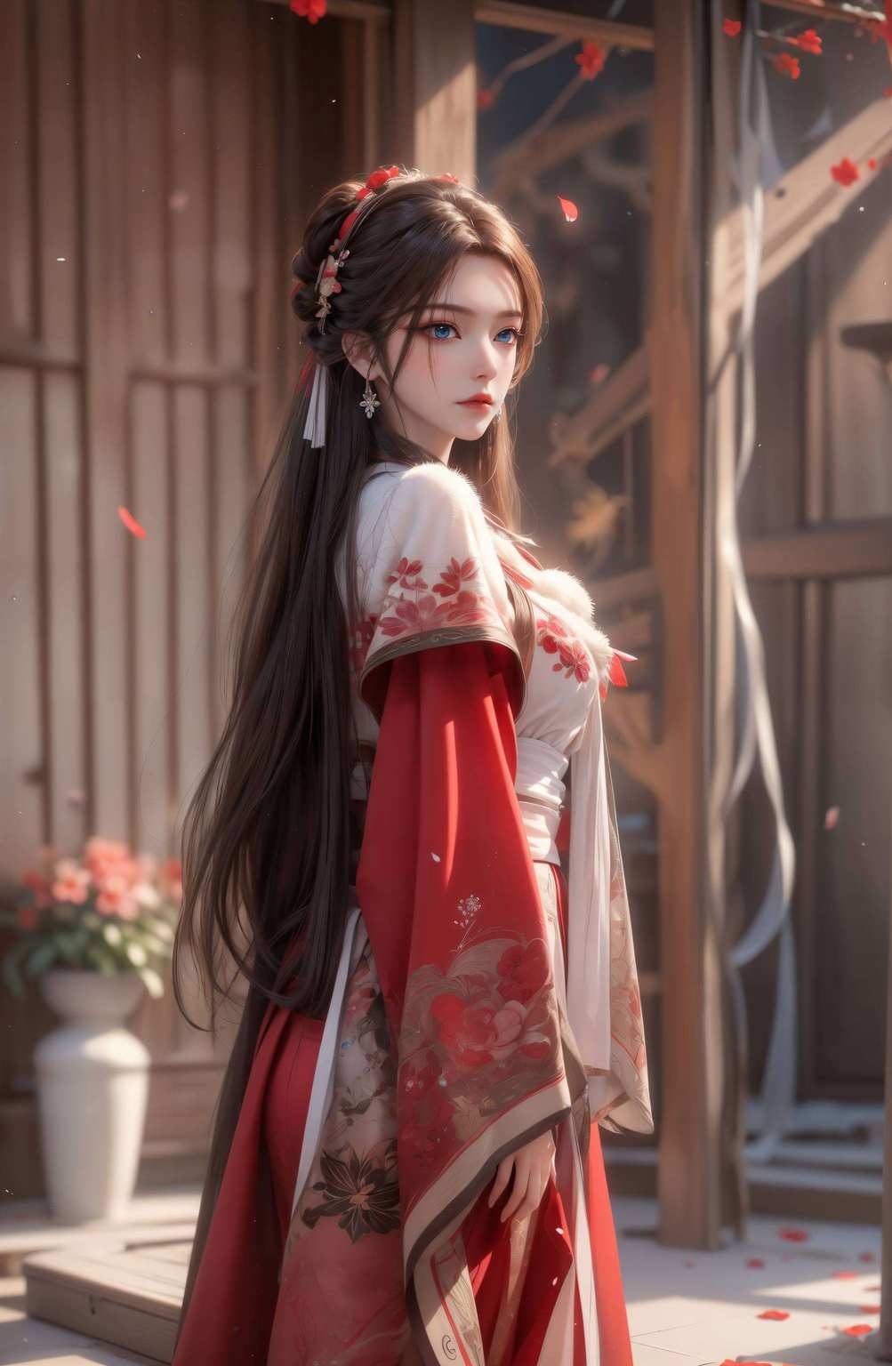 绘美女壁纸蔷薇绽放