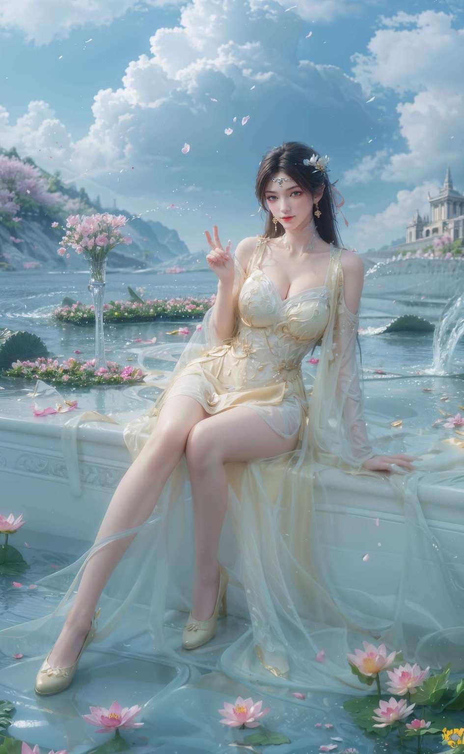 金瓶儿半脸闭眼宛若初露的花蕾