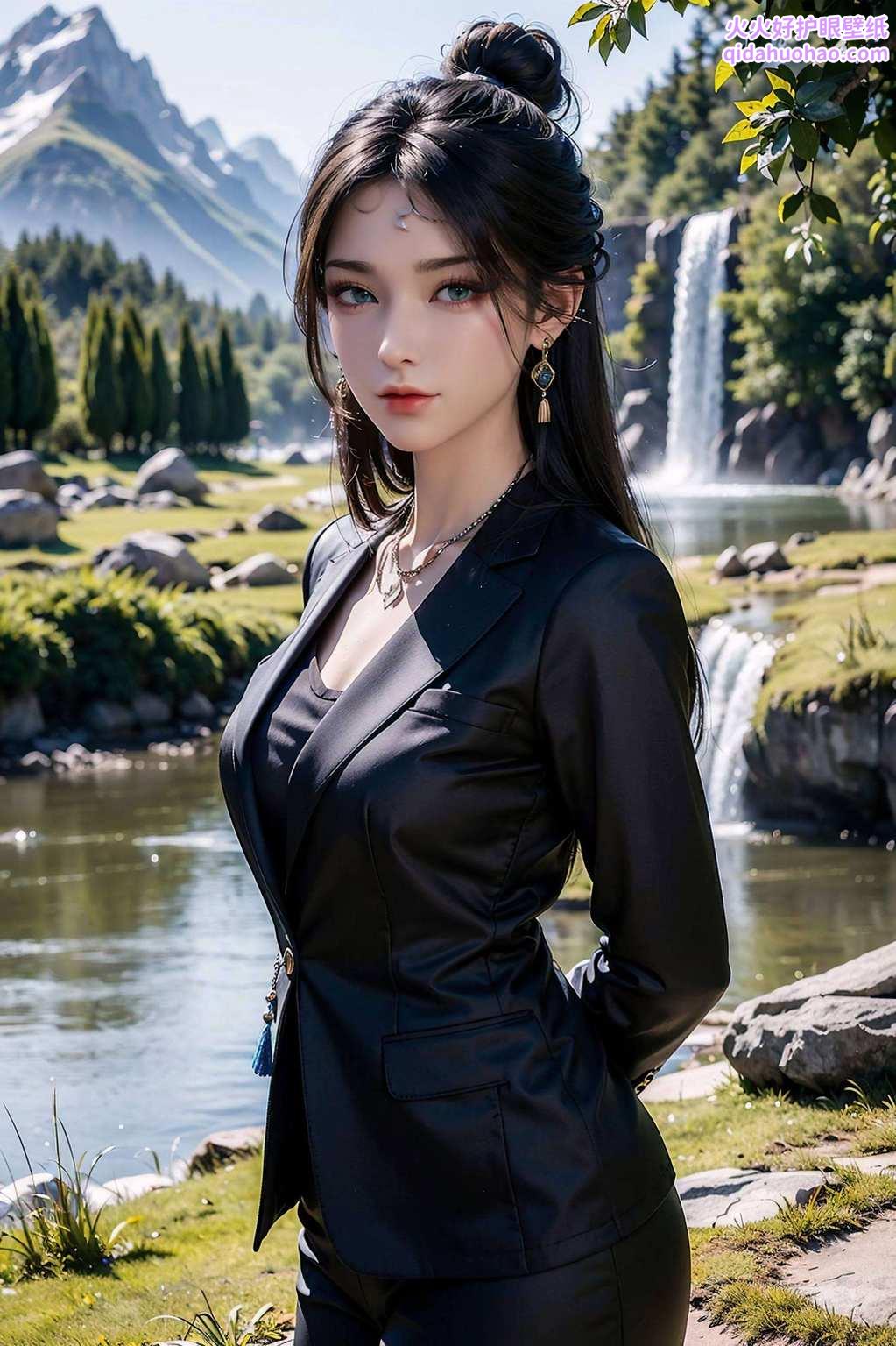 美女倩影跃然壁上瓶儿映画